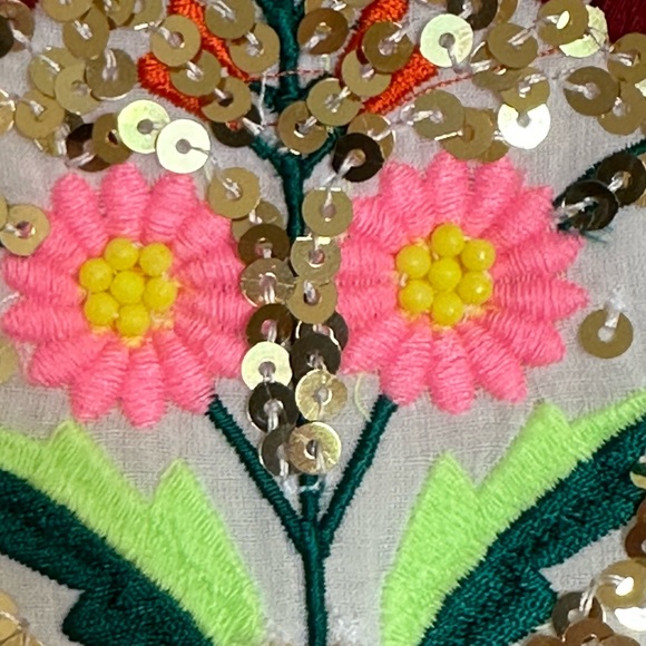 BOSTON PROPER  (SZ M)  SEQUIN AND EMBROIDERED LACE INSET MAXI DRESS - Picture 6 of 9